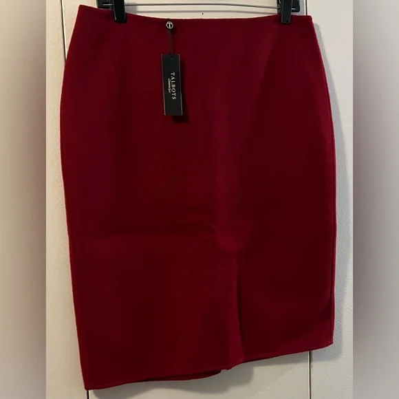 🆕 TALBOTS DARK RED WOOL SKIRT (10) - Picture 1 of 6